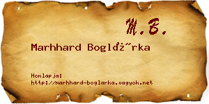 Marhhard Boglárka névjegykártya